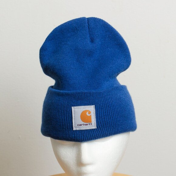 Carhartt Beanie Mens OS Blue Cuffed Knit Hat - Picture 1 of 5